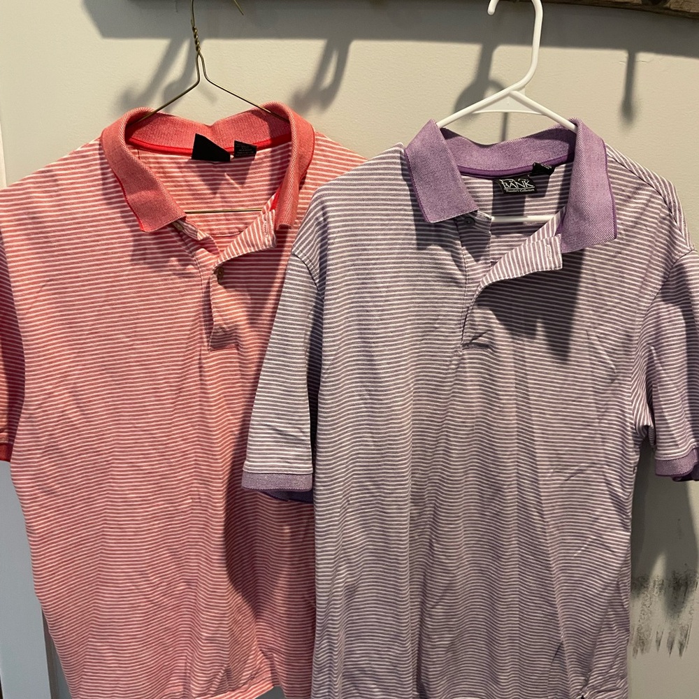 Jos. A. Bank Polo Shirts - Pink and Purple Stripes